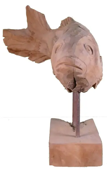 Product image 3 of the product “Carved fish wood on stand made from teak root pieces ”